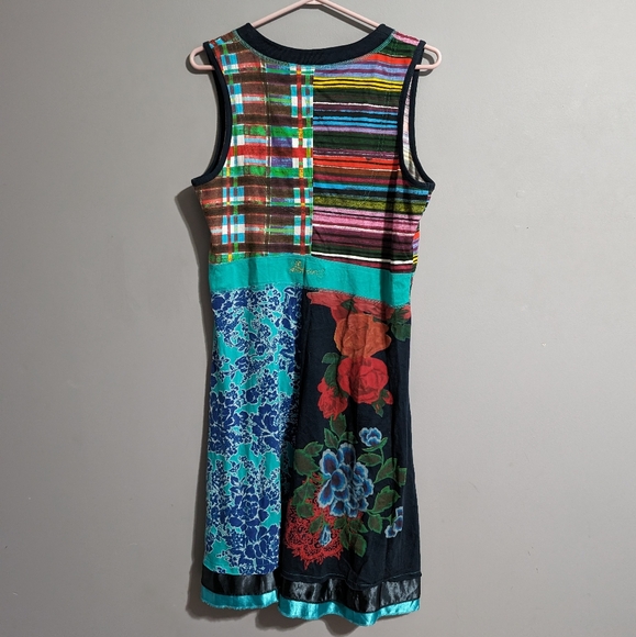 Desigual Abstract floral multicolor midi  day dress sleeveless - Picture 8 of 12